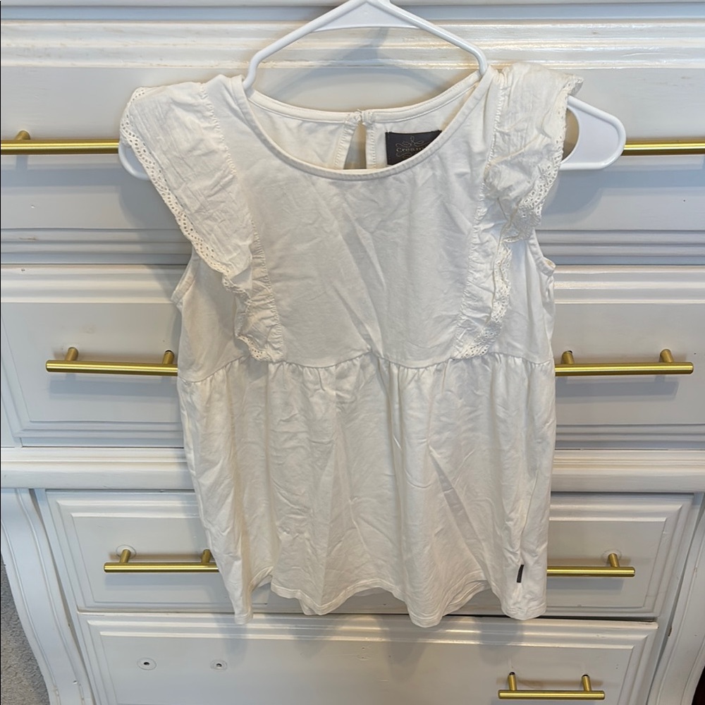 Elegant White Ruffle Sleeve Kids Blouse